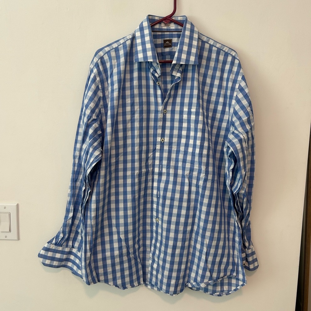 Peter Millar Blue and White Casual Button Down Shirt